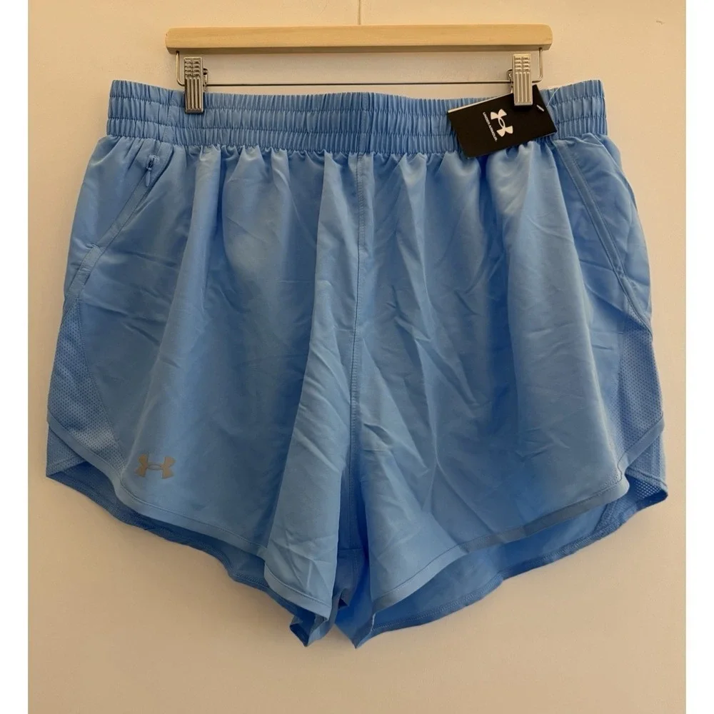 Under Armour Women's Fly By 3" Shorts Size 1X Blue NWT Running Athletic Lined - Picture 9 of 15